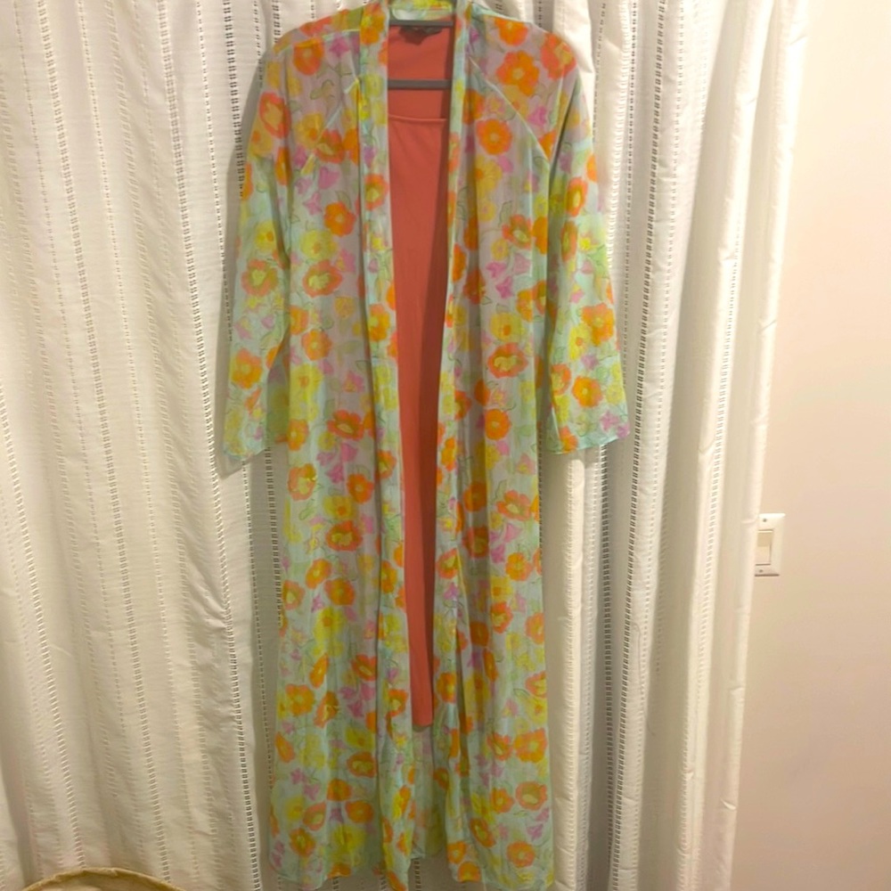 Sheer floral robe